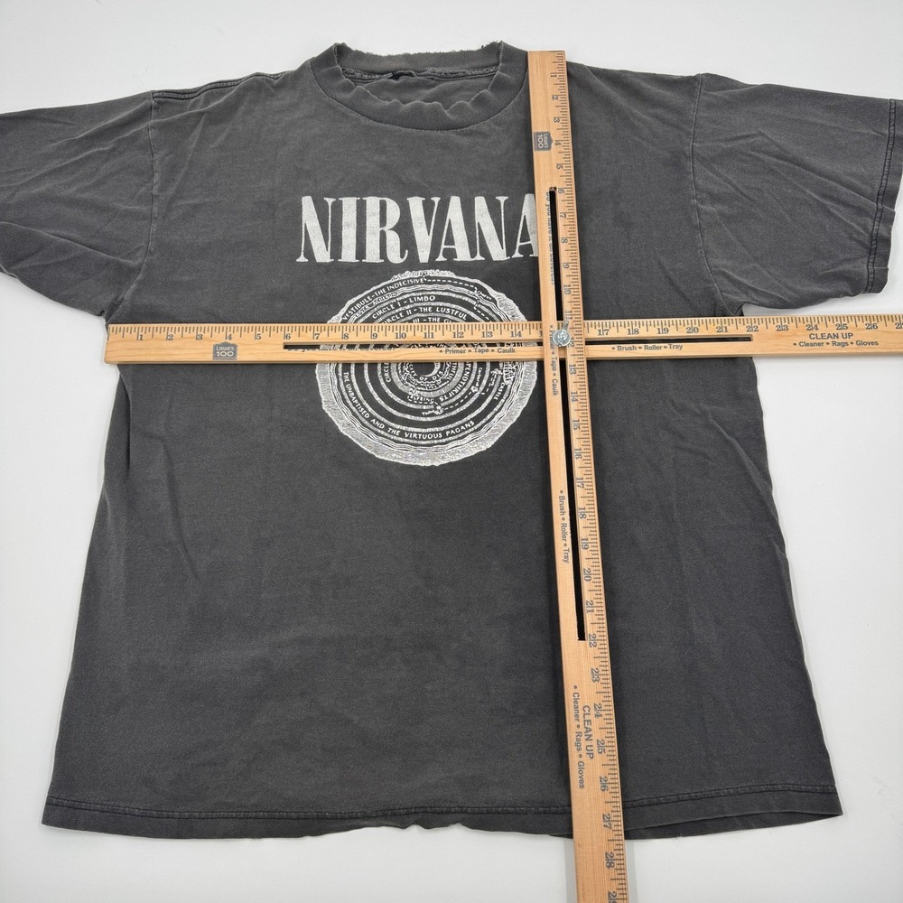 Nirvana Circles of Hell Vintage Graphic T-Shirt Faded Black Distressed XL - Picture 6 of 16